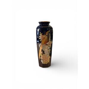 Katami Cobalt Blue Peacock Vase – Decorative Porcelain Art Vase